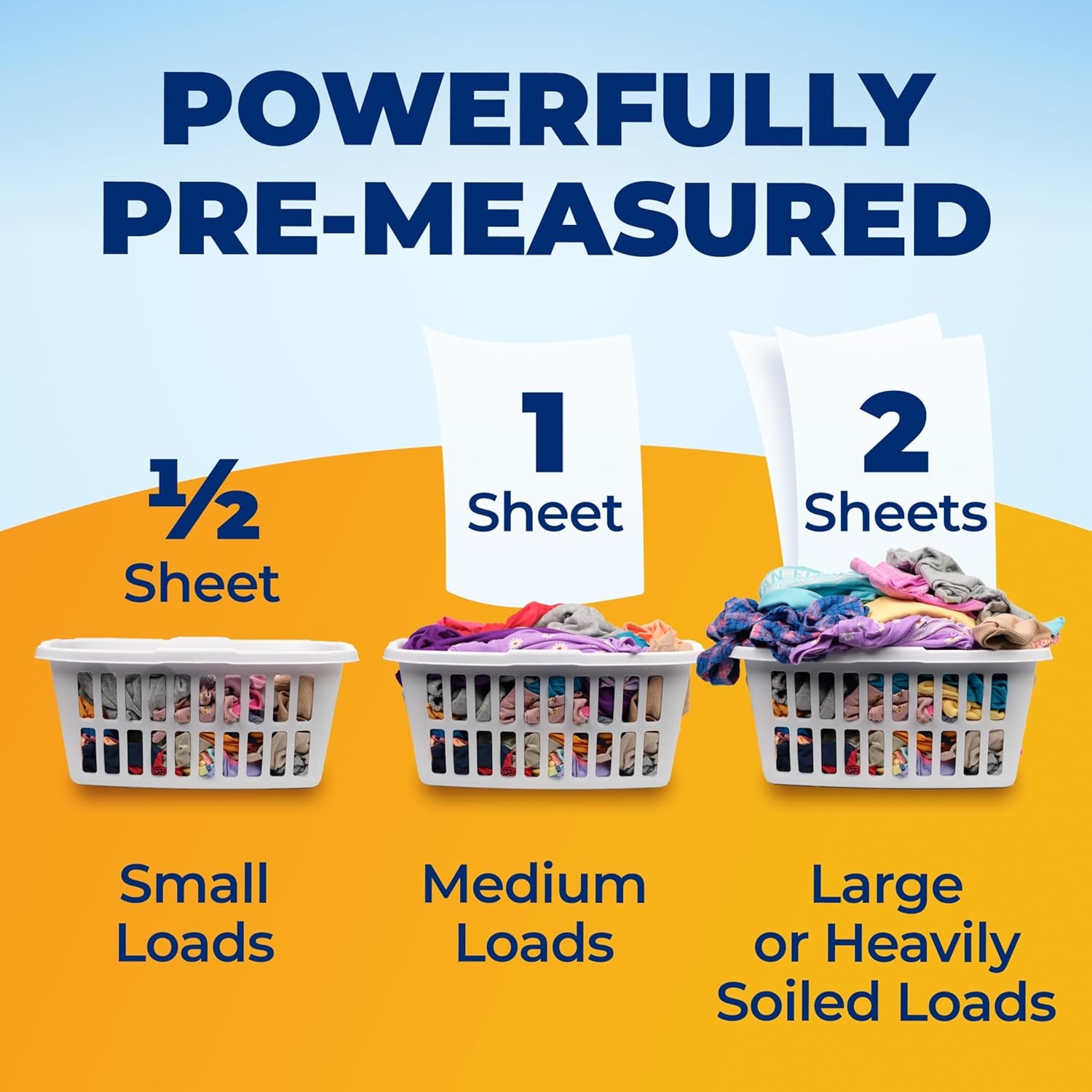 image:imageARM amp HAMMER 5in1 Power Sheets Laundry Detergent Free amp Clear 50 Count up to 100 Small LoadsFragrance Free