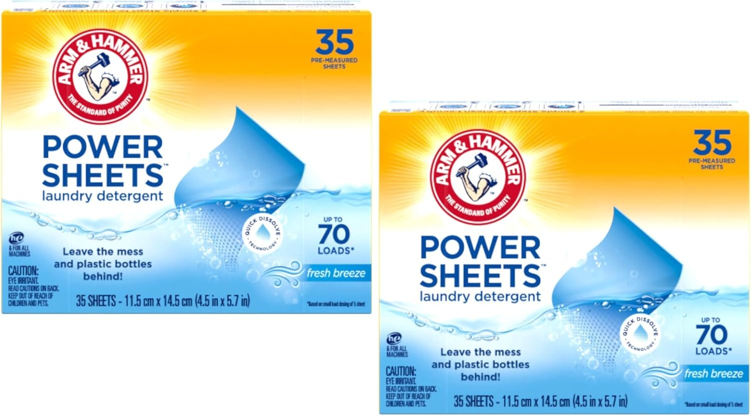 image:imageARM amp HAMMER 5in1 Power Sheets Laundry Detergent Free amp Clear 50 Count up to 100 Small LoadsFresh Breeze