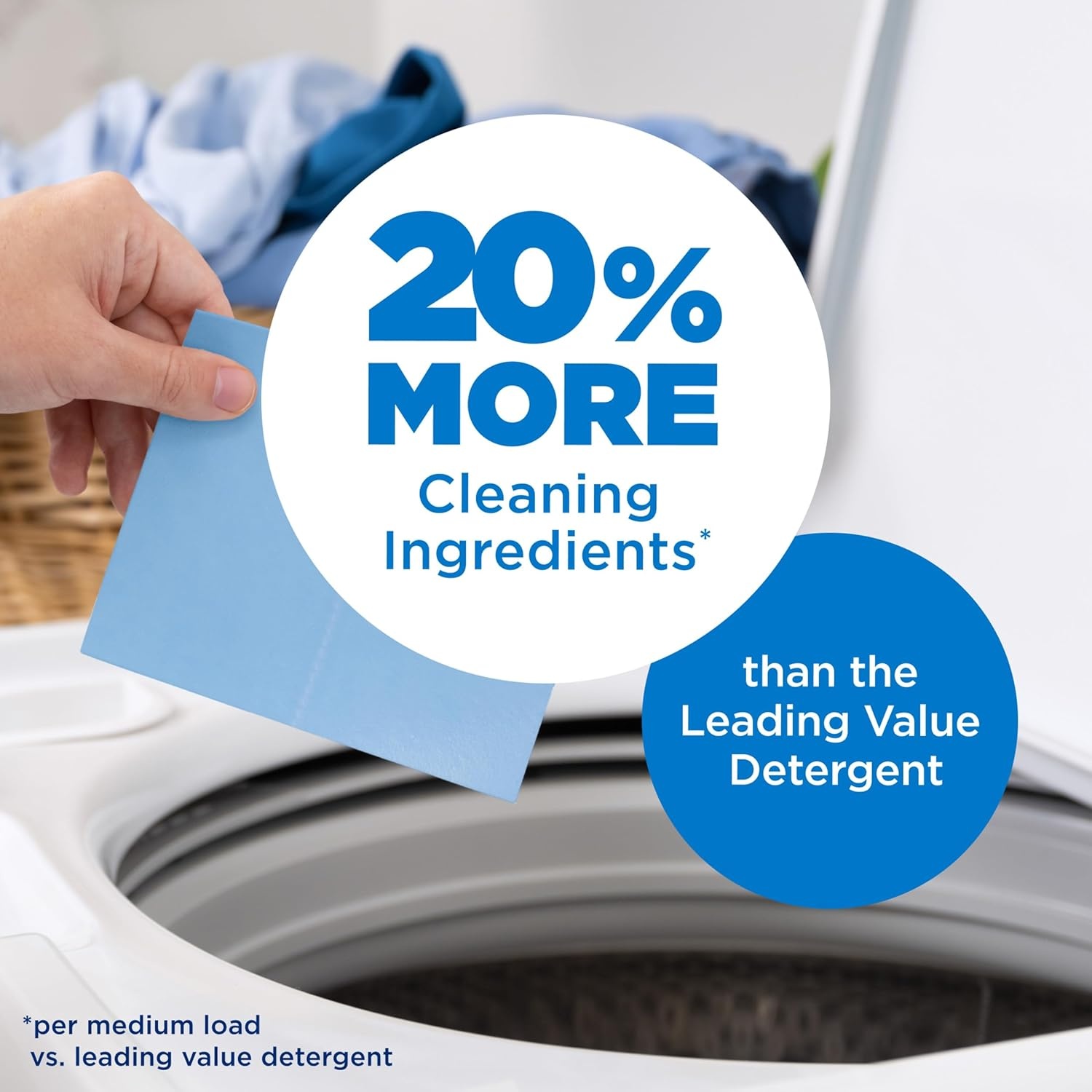 image:imageARM amp HAMMER 5in1 Power Sheets Laundry Detergent Free amp Clear 50 Count up to 100 Small LoadsSpring Rain