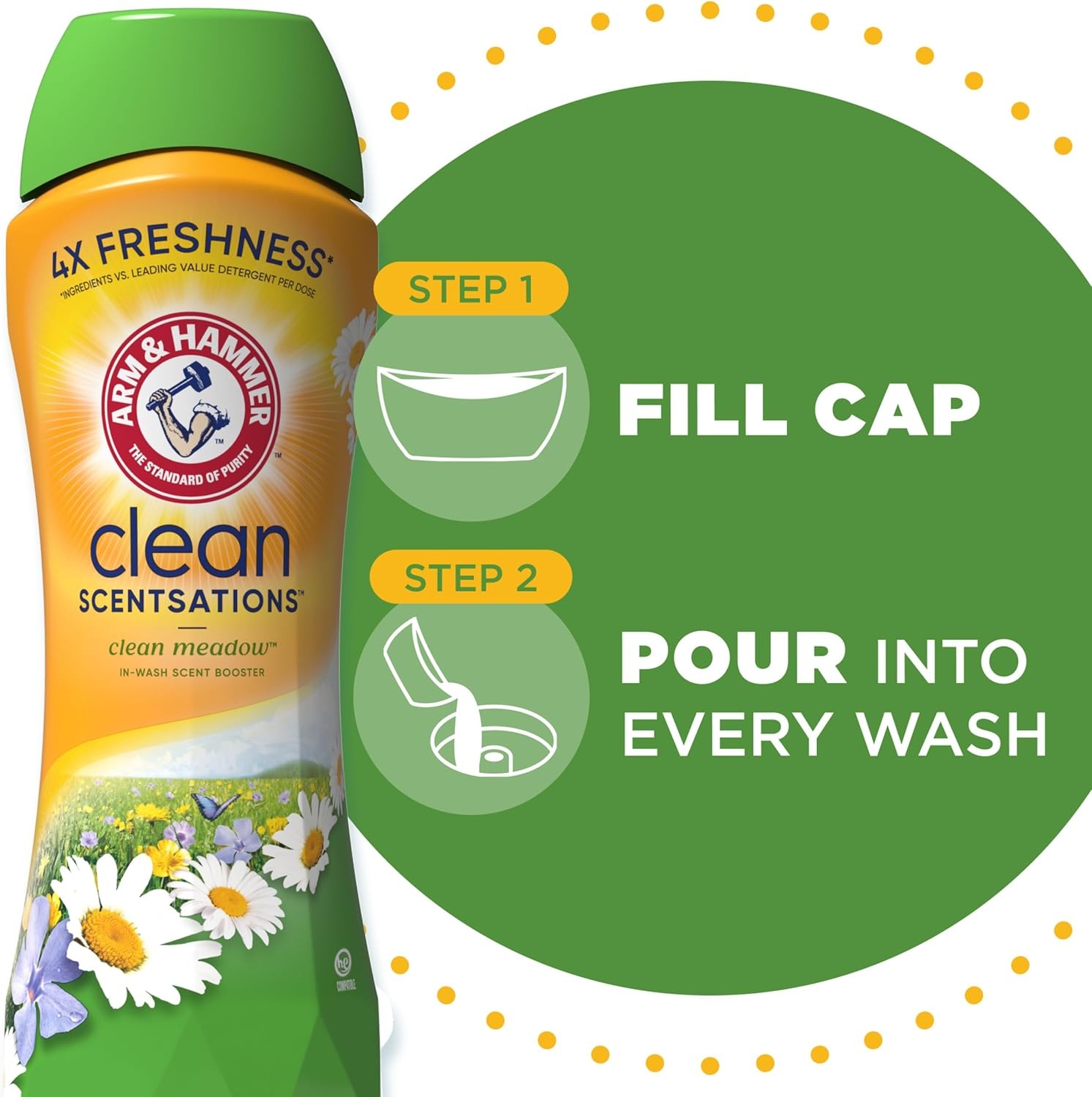 image:imageARM amp HAMMER Clean Scentsations InWash Scent Booster Laundry Scent Booster Clean Meadow scent 24 Oz24 Ounce Pack of 1