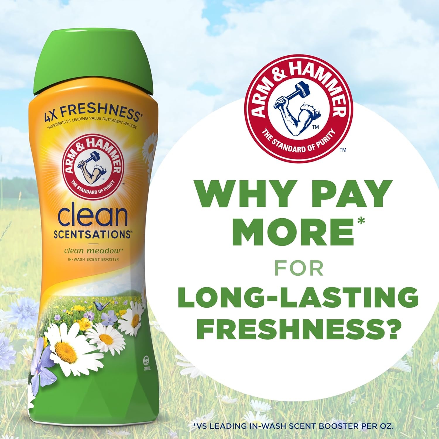 image:imageARM amp HAMMER Clean Scentsations InWash Scent Booster Laundry Scent Booster Clean Meadow scent 24 Oz24 Ounce Pack of 1