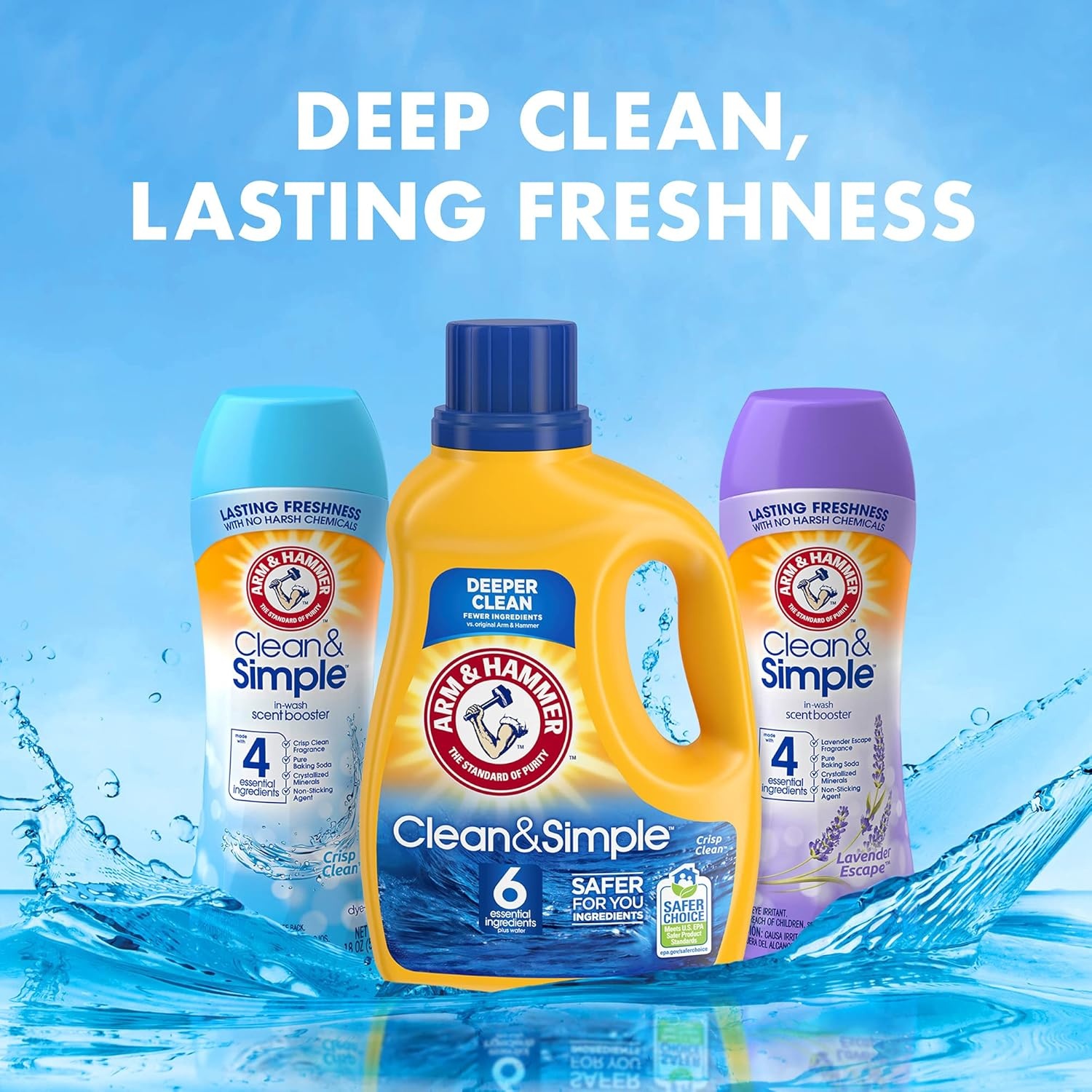 image:imageARM amp HAMMER Clean amp Simple 77 Loads Liquid Laundry Detergent 1005 Fl ozCrisp Clean
