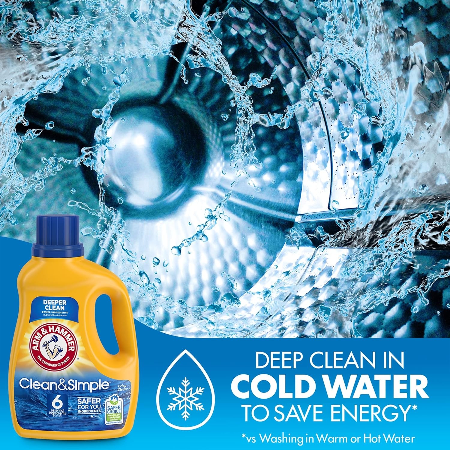 image:imageARM amp HAMMER Clean amp Simple 77 Loads Liquid Laundry Detergent 1005 Fl ozCrisp Clean