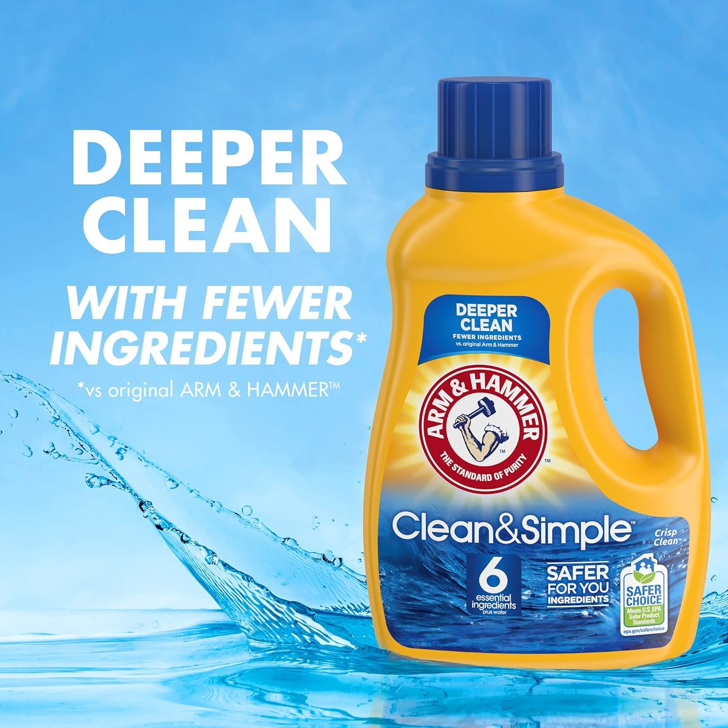 image:imageARM amp HAMMER Clean amp Simple 77 Loads Liquid Laundry Detergent 1005 Fl ozCrisp Clean