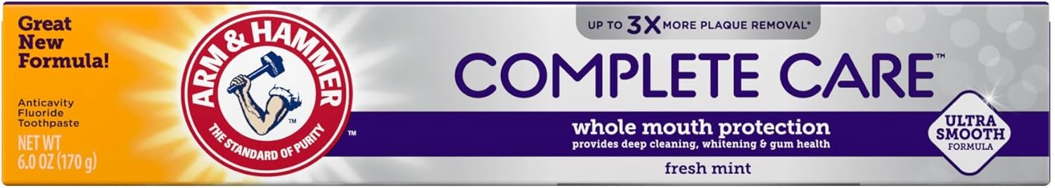 image:imageARM amp HAMMER Complete Care Toothpaste Teeth Whitening Toothpaste Fluoride Whole Mouth Protection Fresh Mint Flavor 60 oz Pack of 1Mint