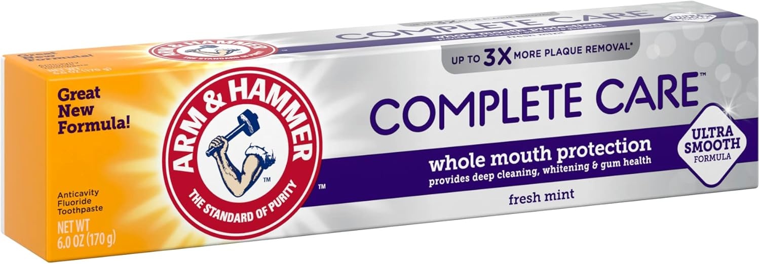 image:imageARM amp HAMMER Complete Care Toothpaste Teeth Whitening Toothpaste Fluoride Whole Mouth Protection Fresh Mint Flavor 60 oz Pack of 1Mint