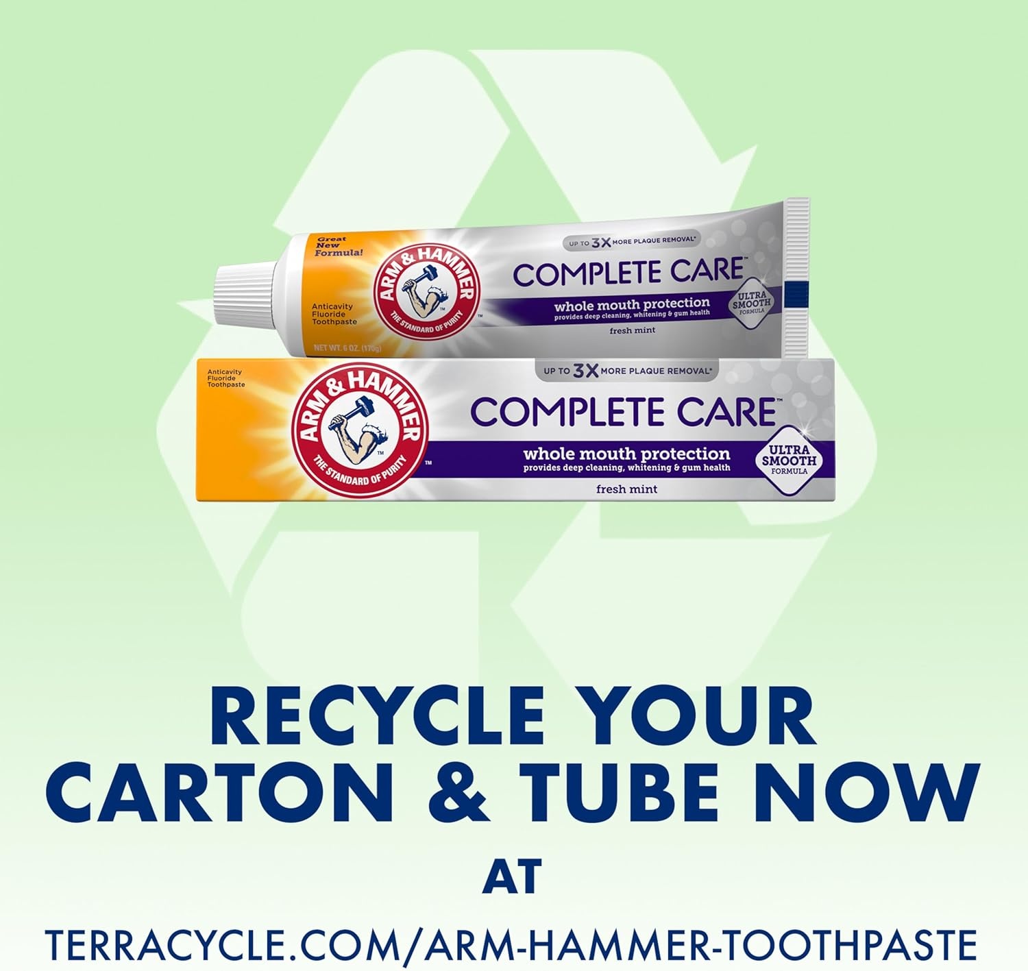 image:imageARM amp HAMMER Complete Care Toothpaste Teeth Whitening Toothpaste Fluoride Whole Mouth Protection Fresh Mint Flavor 60 oz Pack of 1Mint