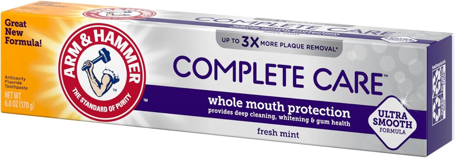 image:imageARM amp HAMMER Complete Care Toothpaste Teeth Whitening Toothpaste Fluoride Whole Mouth Protection Fresh Mint Flavor 60 oz Pack of 1Mint