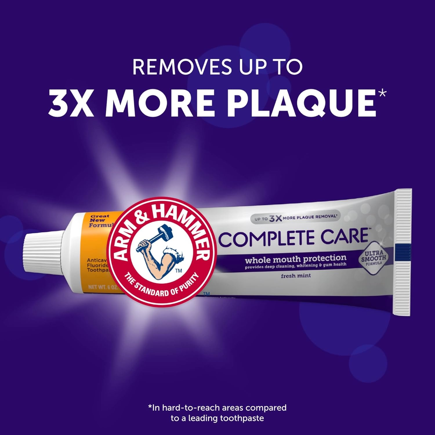 image:imageARM amp HAMMER Complete Care Toothpaste Teeth Whitening Toothpaste Fluoride Whole Mouth Protection Fresh Mint Flavor 60 oz Pack of 1Mint