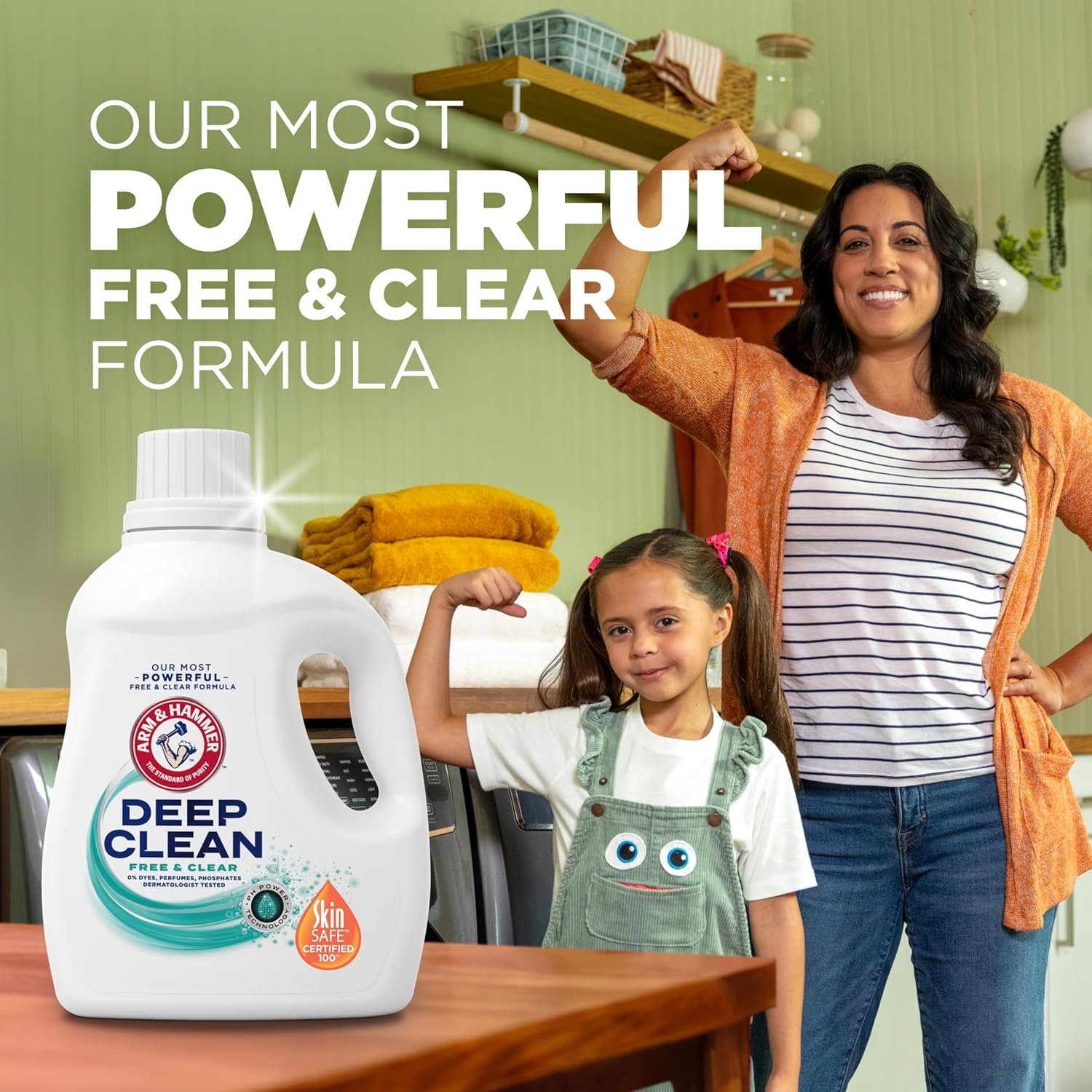 image:imageARM amp HAMMER Deep Clean Free amp Clear Liquid Laundry Detergent Free of Dyes and Perfumes Dermatologist Tested 75 Fl Oz 50 Loads75 Fl Oz Pack of 1