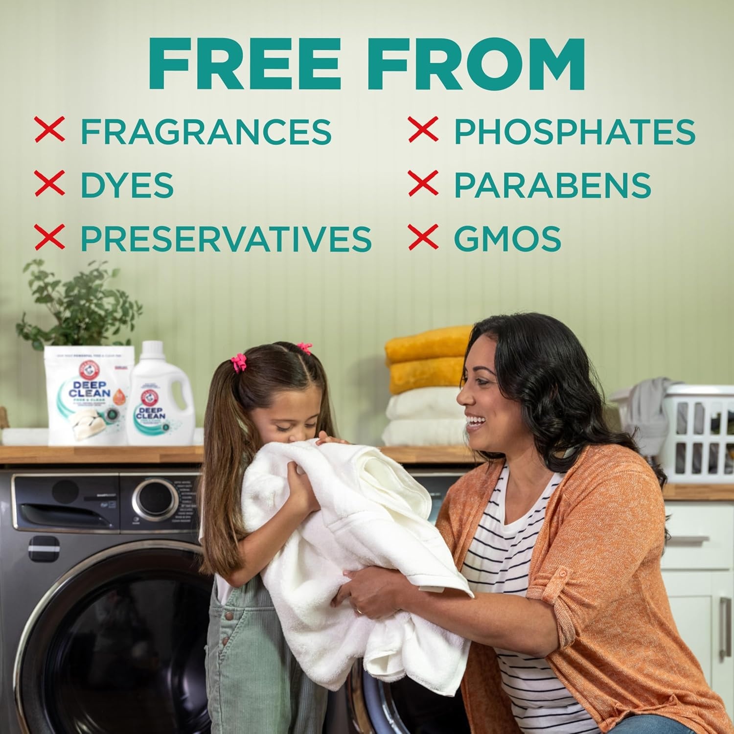 image:imageARM amp HAMMER Deep Clean Free amp Clear Liquid Laundry Detergent Free of Dyes and Perfumes Dermatologist Tested 75 Fl Oz 50 Loads75 Fl Oz Pack of 1