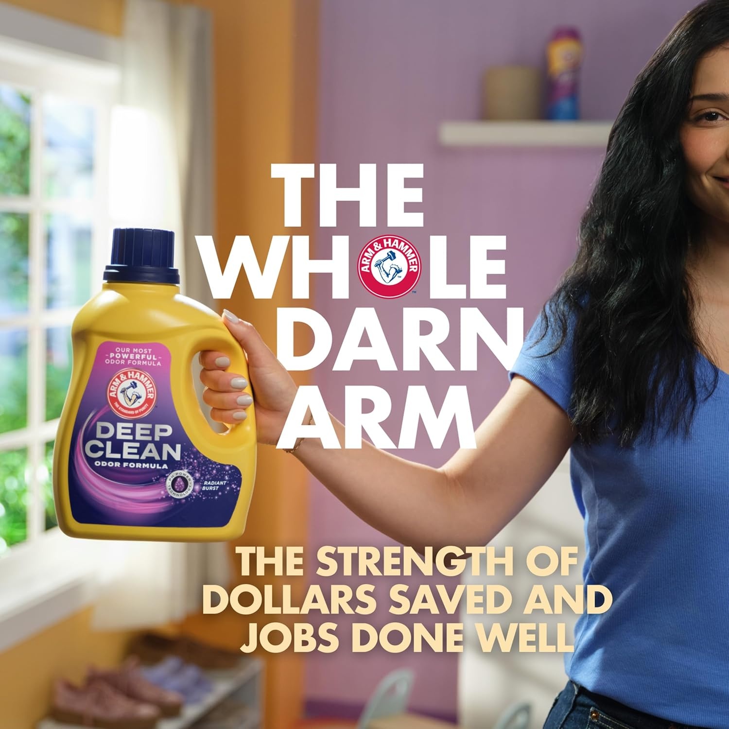 image:imageARM amp HAMMER Deep Clean Stain Formula Laundry Detergent Power Paks Laundry Stain Remover Sparkling Clean Scent 44 Count 44 LoadsClean Brust