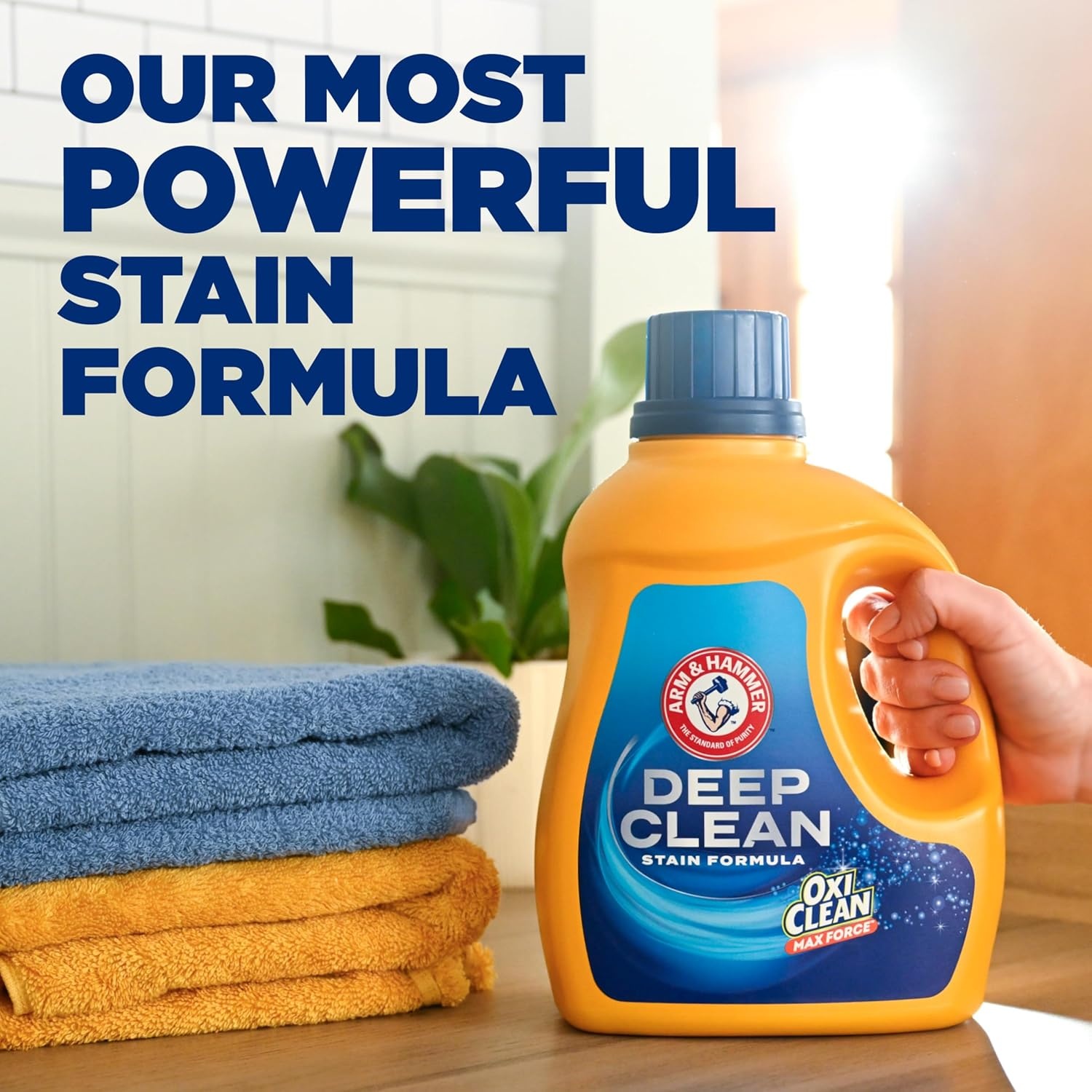 image:imageARM amp HAMMER Deep Clean Stain Formula Laundry Detergent Power Paks Laundry Stain Remover Sparkling Clean Scent 44 Count 44 LoadsClean Brust