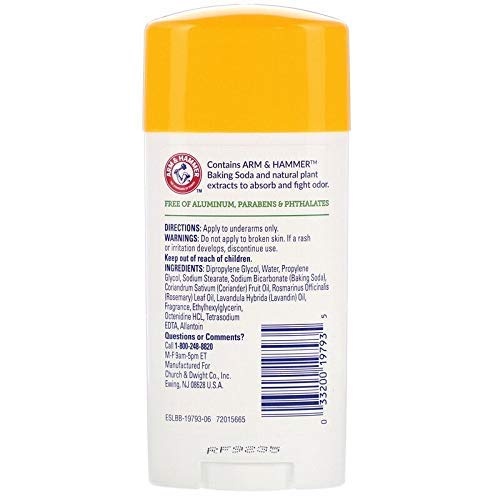 image:imageARM amp HAMMER Essentials Deodorant Orange Citrus Solid Oval Made with Natural Deodorizers Free From Aluminum Parabens amp Phthalates 25 oz Pack of 3Fresh