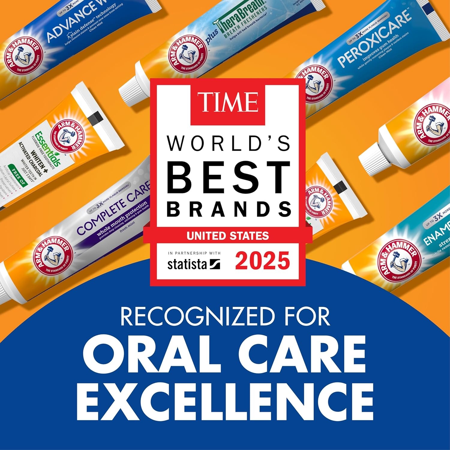 image:imageARM amp HAMMER Essentials Whiten amp Strengthen Fluoride Toothpaste4 Pack of 43oz Tubes Fresh Mint 100 Natural Baking Soda Fluoride Toothpaste