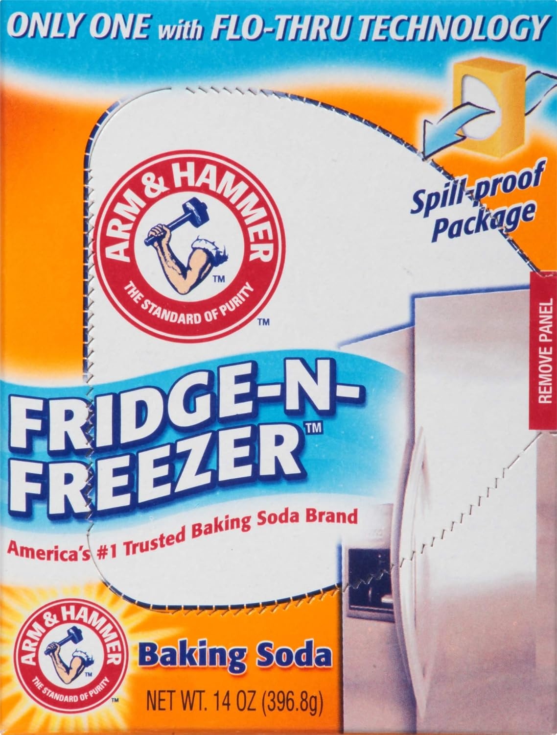 image:imageARM amp HAMMER FridgenFreezer Baking Soda Odor Absorber Helps Keep Food Tasting Fresh LongLasting Natural amp Unscented Deodorizer for Kitchen amp Home 14 Oz 12 Pack14 Ounce Pack of 24