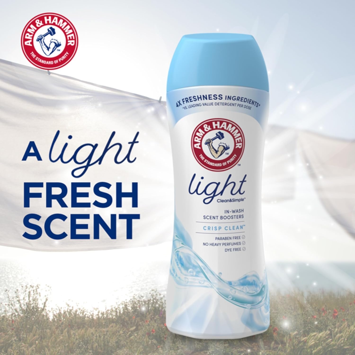 image:imageARM amp HAMMER Light InWash Scent Booster Laundry Scent Booster Crisp Clean scent 24 Oz24 Ounce Pack of 2