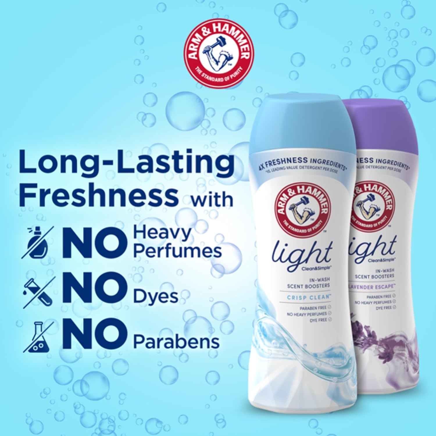 image:imageARM amp HAMMER Light InWash Scent Booster Laundry Scent Booster Crisp Clean scent 24 Oz24 Ounce Pack of 2