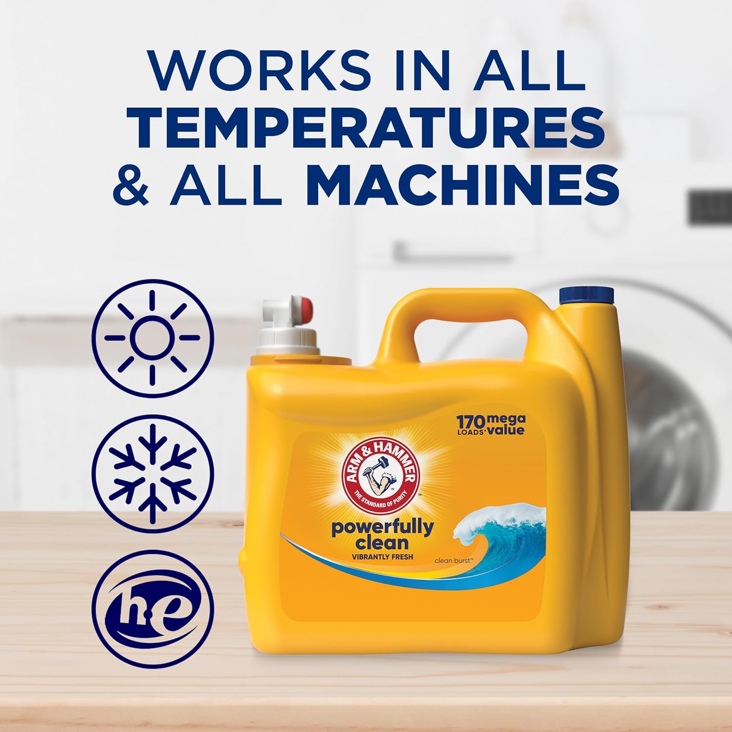 image:imageARM amp HAMMER Liquid Laundry Detergent Powerfully Clean Clean Burst Scent More Loads 205 Loads 205 Fl OzClean Burst