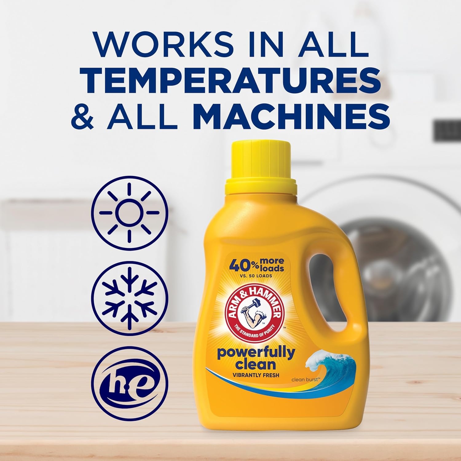 image:imageARM amp HAMMER Liquid Laundry Detergent Powerfully Clean Clean Burst Scent More Loads 205 Loads 205 Fl OzClean Burst