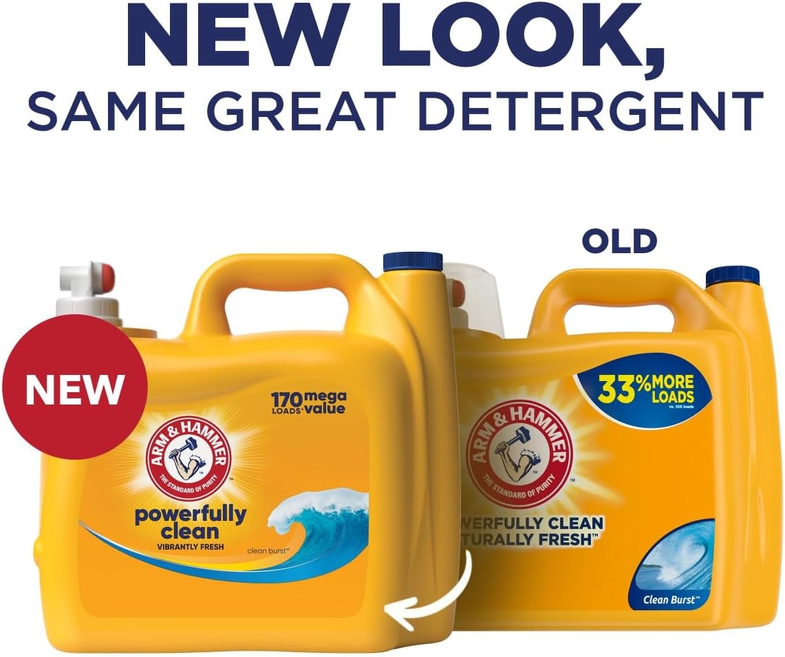 image:imageARM amp HAMMER Liquid Laundry Detergent Powerfully Clean Clean Burst Scent More Loads 205 Loads 205 Fl OzClean Burst