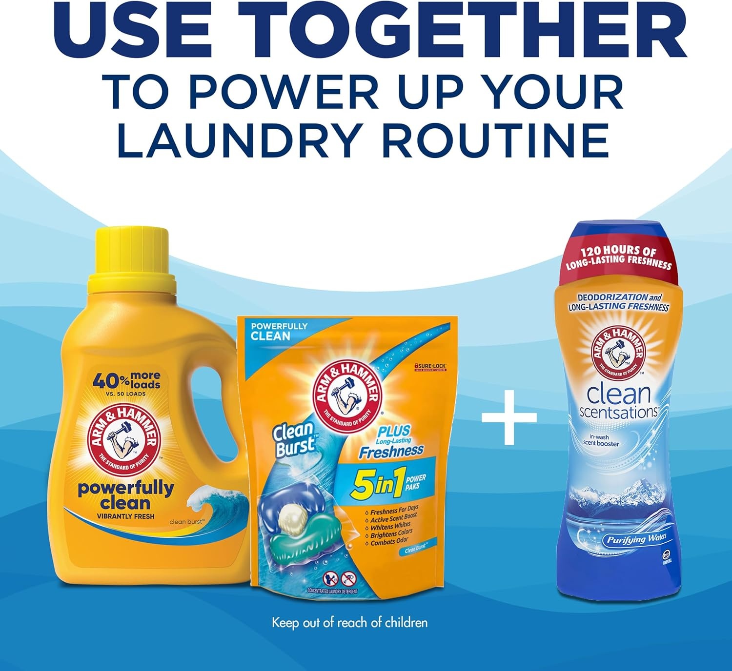 image:imageARM amp HAMMER Liquid Laundry Detergent Powerfully Clean Clean Burst Scent More Loads 205 Loads 205 Fl OzClean Burst