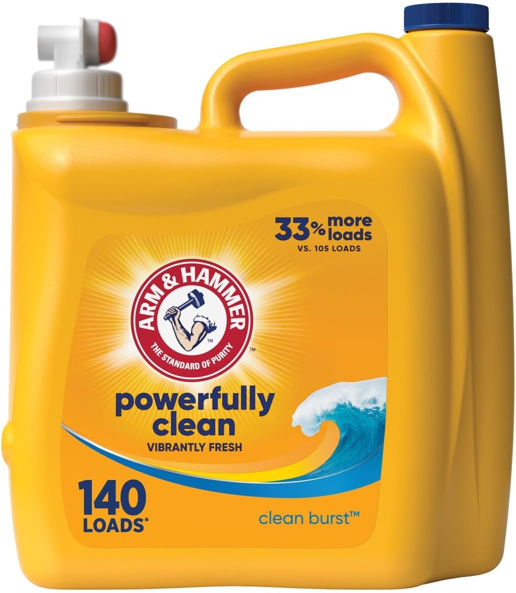 image:imageARM amp HAMMER Liquid Laundry Detergent Powerfully Clean Clean Burst Scent More Loads 205 Loads 205 Fl OzClean Burst