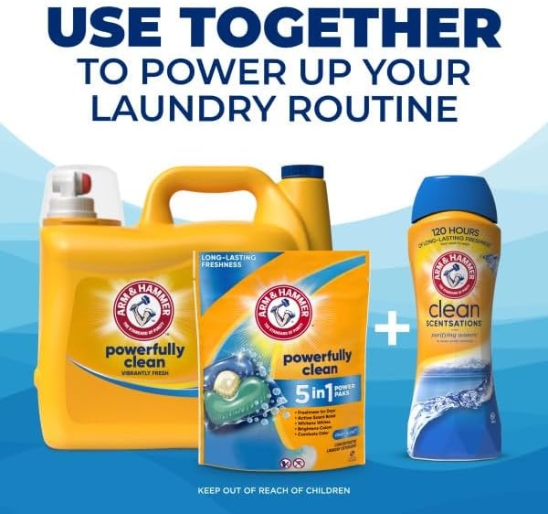 image:imageARM amp HAMMER Liquid Laundry Detergent Powerfully Clean Clean Burst Scent More Loads 205 Loads 205 Fl OzClean Burst