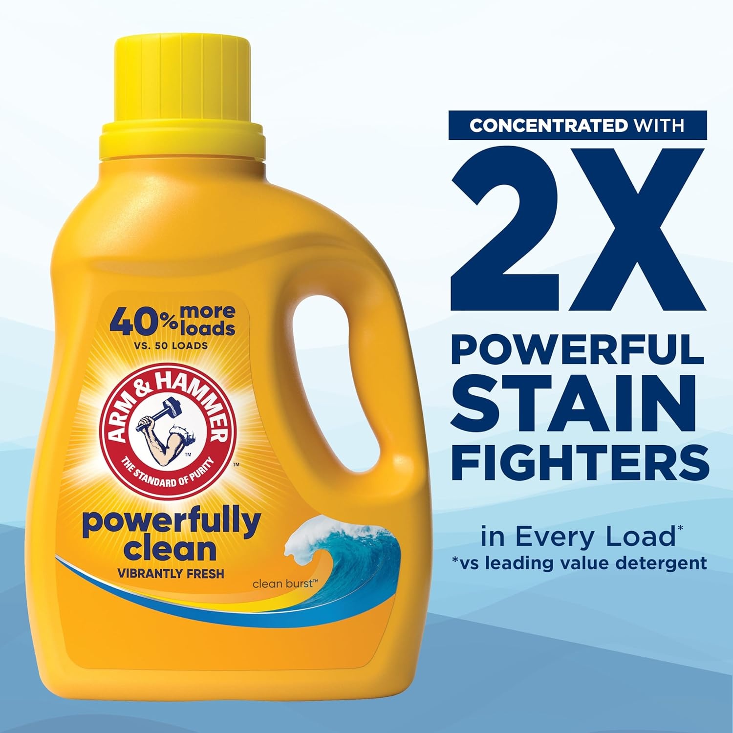 image:imageARM amp HAMMER Liquid Laundry Detergent Powerfully Clean Clean Burst Scent More Loads 205 Loads 205 Fl OzClean Burst