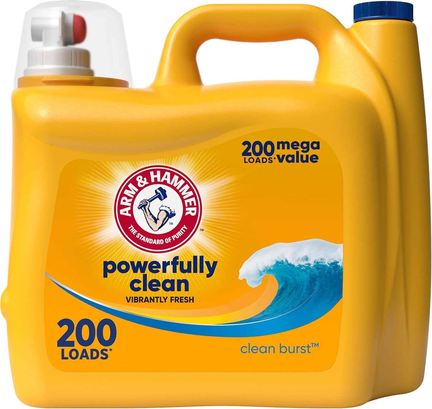 image:imageARM amp HAMMER Liquid Laundry Detergent Powerfully Clean Clean Burst Scent More Loads 205 Loads 205 Fl OzClean Burst