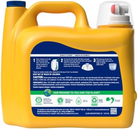 image:imageARM amp HAMMER Liquid Laundry Detergent Powerfully Clean Clean Burst Scent More Loads 205 Loads 205 Fl OzClean Burst Fresh