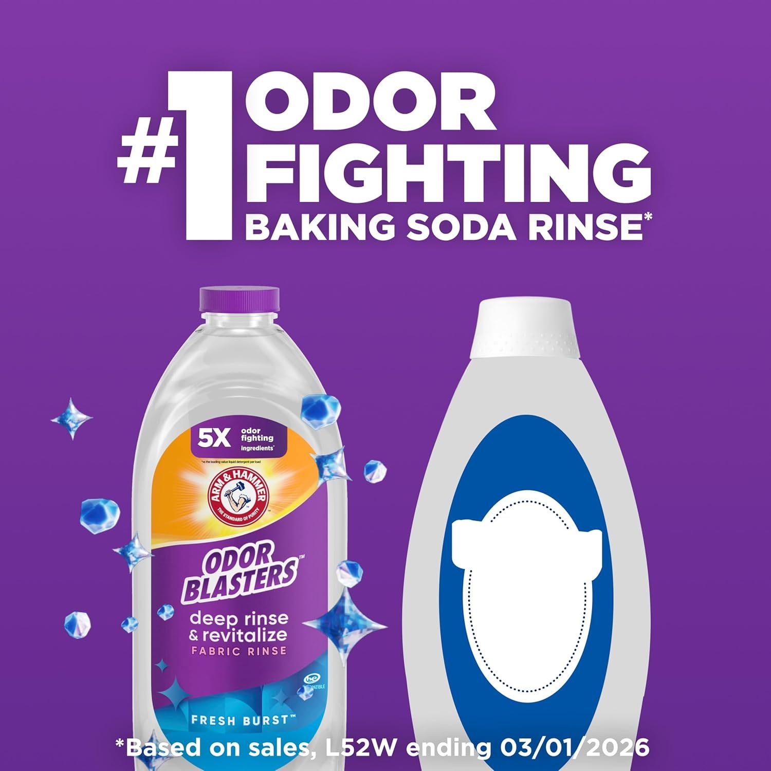 image:imageARM amp HAMMER Odor Blasters Deep Rinse and Revitalize Fabric Rinse Laundry Additive Eliminates Sweat and Musty Odors Fresh Burst Scent 50 fl oz