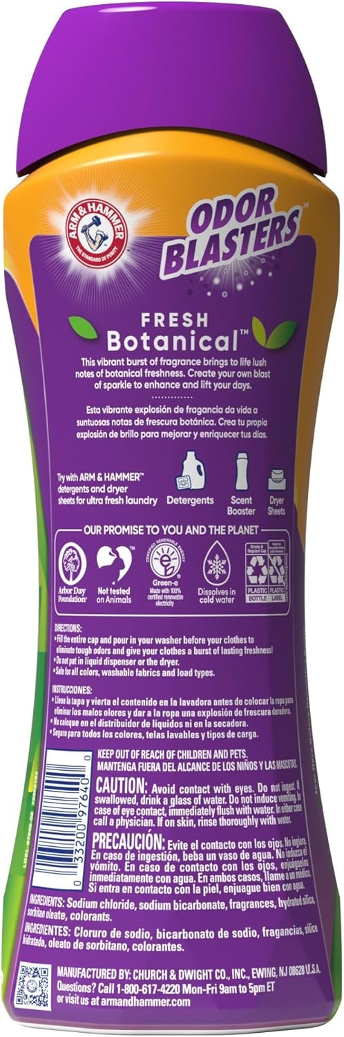 image:imageARM amp HAMMER Odor Blasters InWash Scent Booster Fresh Botanical 24 Oz24 Ounce Pack of 1