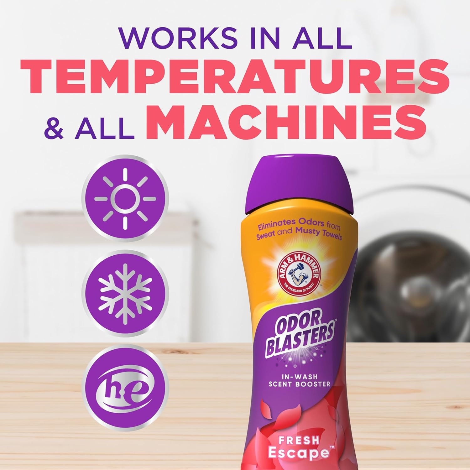 image:imageARM amp HAMMER Odor Blasters InWash Scent Booster Laundry Scent Booster Fresh Escape scent 24 Oz24 Ounce Pack of 2