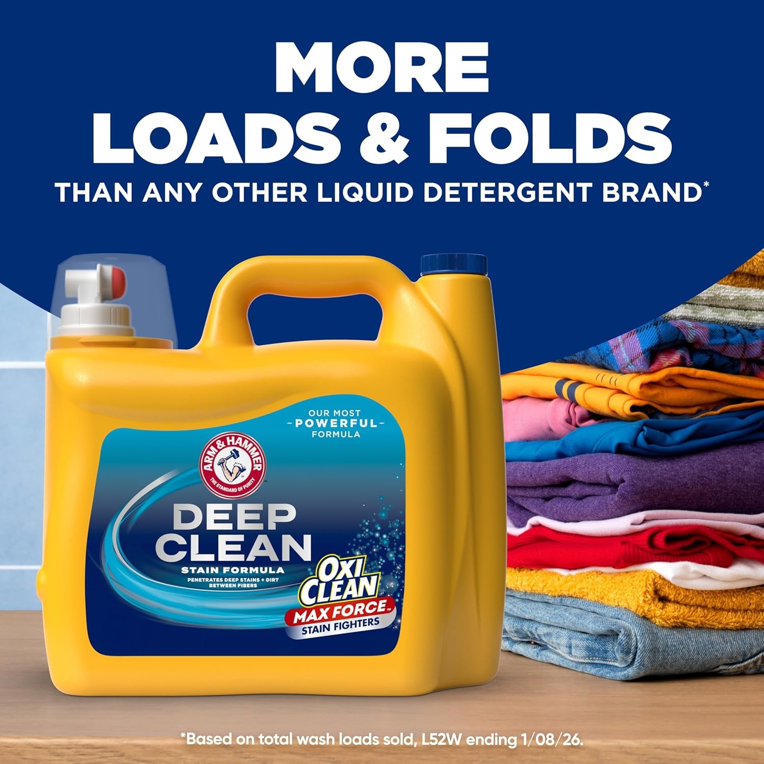 image:imageARM amp HAMMER Plus OxiClean Max Force Deep Clean Stain Formula Liquid Laundry Detergent Sparkling Clean Scent 150 Fl Oz 100 LoadsSparkling Clean