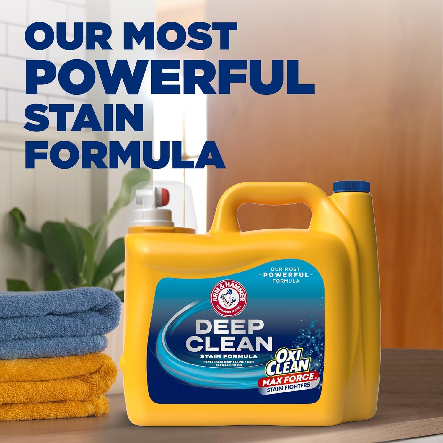 image:imageARM amp HAMMER Plus OxiClean Max Force Deep Clean Stain Formula Liquid Laundry Detergent Sparkling Clean Scent 150 Fl Oz 100 LoadsSparkling Clean