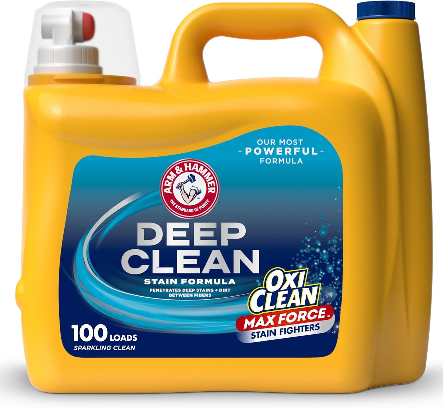 image:imageARM amp HAMMER Plus OxiClean Max Force Deep Clean Stain Formula Liquid Laundry Detergent Sparkling Clean Scent 150 Fl Oz 100 LoadsSparkling Clean