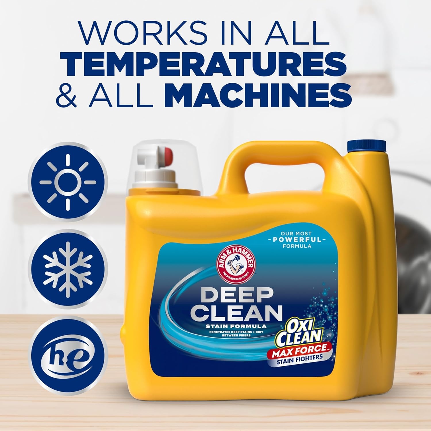 image:imageARM amp HAMMER Plus OxiClean Max Force Deep Clean Stain Formula Liquid Laundry Detergent Sparkling Clean Scent 150 Fl Oz 100 LoadsSparkling Clean