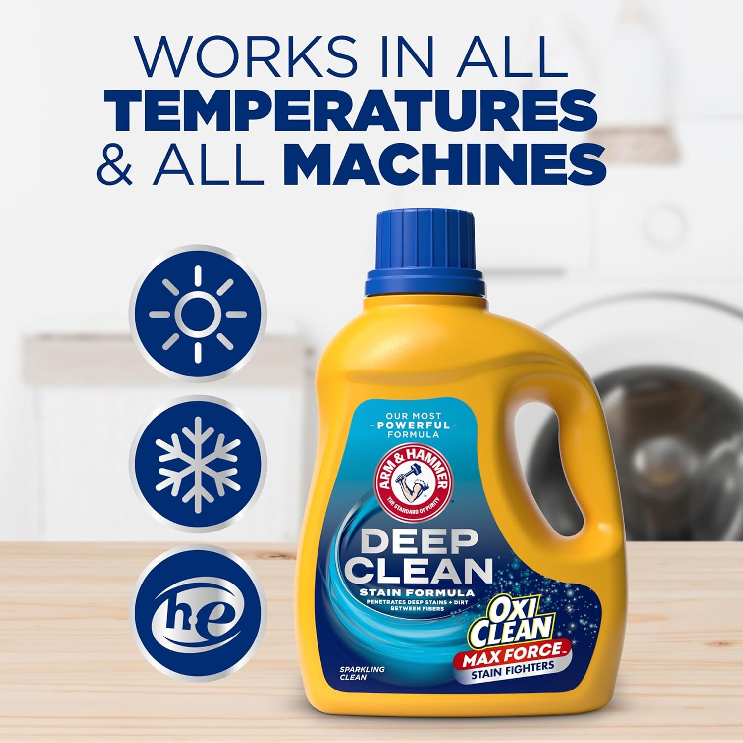 image:imageARM amp HAMMER Plus OxiClean Max Force Deep Clean Stain Formula Liquid Laundry Detergent Sparkling Clean Scent 150 Fl Oz 100 LoadsSparkling Clean