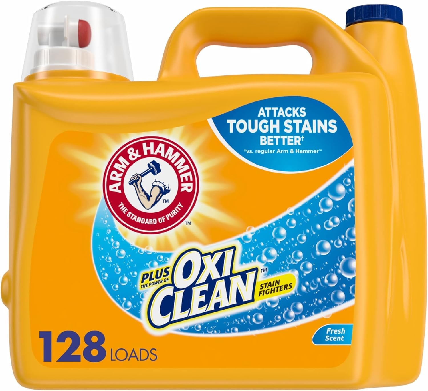 image:imageARM amp HAMMER Plus OxiClean Ultra Stain Fighters Liquid Laundry Detergent Stain Remover for Clothes Clean Meadow 74 Loads 962 fl ozFresh Scent