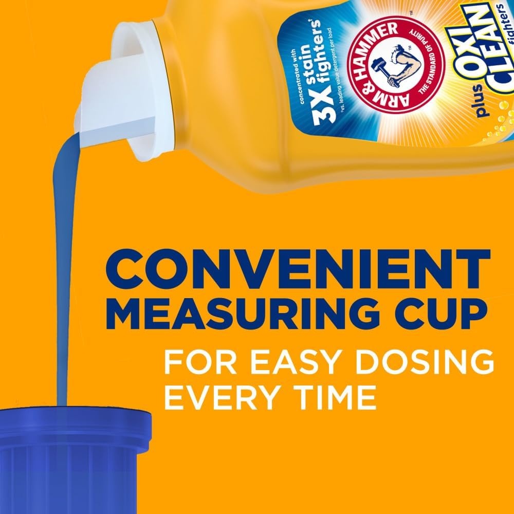 image:imageARM amp HAMMER Plus OxiClean Ultra Stain Fighters Liquid Laundry Detergent Stain Remover for Clothes Clean Meadow 74 Loads 962 fl ozFresh Scent