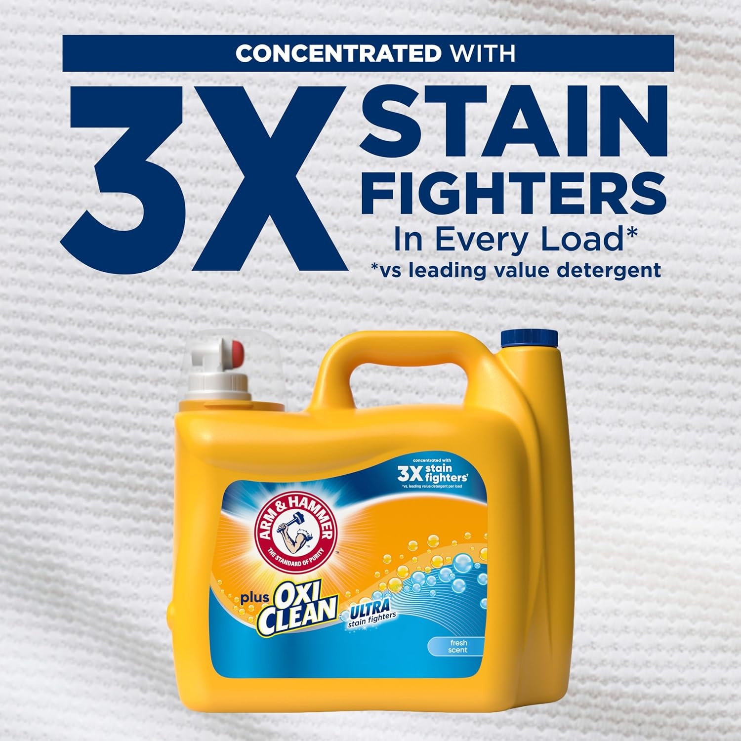 image:imageARM amp HAMMER Plus OxiClean Ultra Stain Fighters Liquid Laundry Detergent Stain Remover for Clothes Clean Meadow 74 Loads 962 fl ozFresh Scent