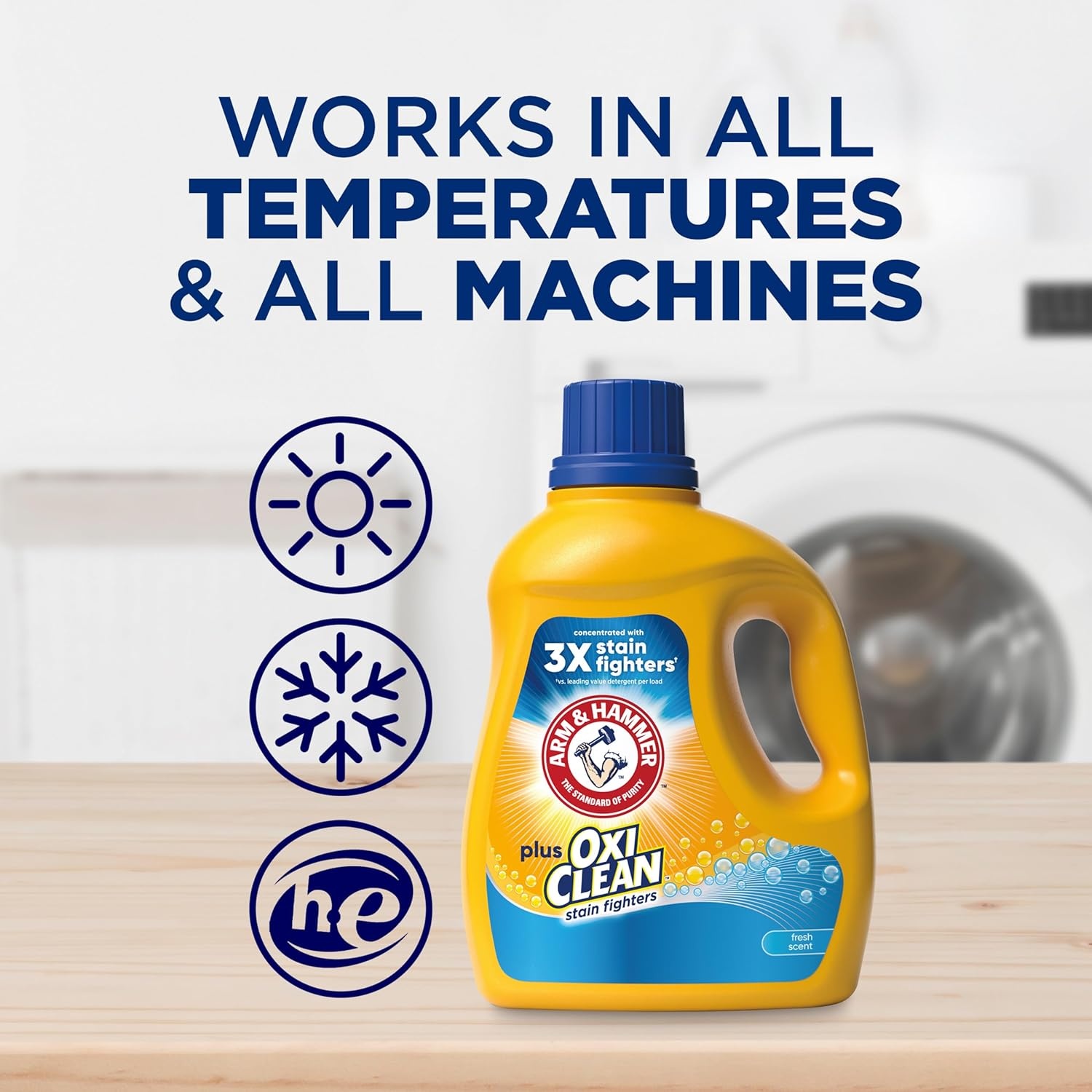 image:imageARM amp HAMMER Plus OxiClean Ultra Stain Fighters Liquid Laundry Detergent Stain Remover for Clothes Clean Meadow 74 Loads 962 fl ozFresh Scent
