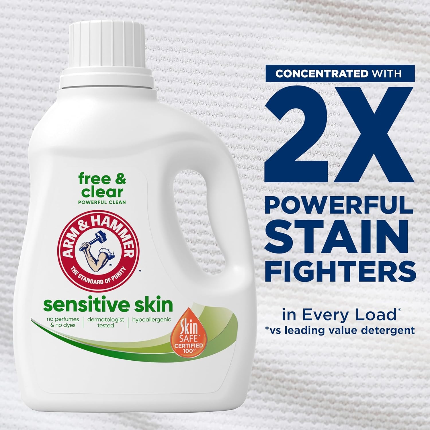 image:imageARM amp HAMMER Sensitive Skin Free amp Clear 140 Loads Liquid Laundry Detergent 140 Fl ozFragrance Free