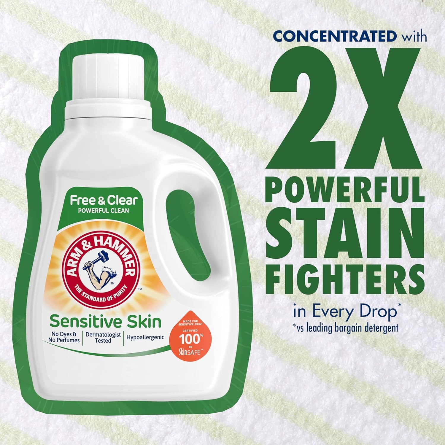 image:imageARM amp HAMMER Sensitive Skin Free amp Clear 140 Loads Liquid Laundry Detergent 140 Fl ozFragrance Free