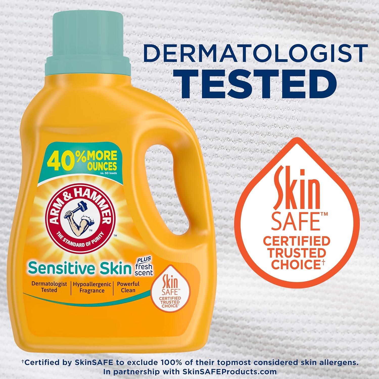 image:imageARM amp HAMMER Sensitive Skin Liquid Laundry Detergent Fresh Scent 105 fl oz 105 LoadsFresh Scent