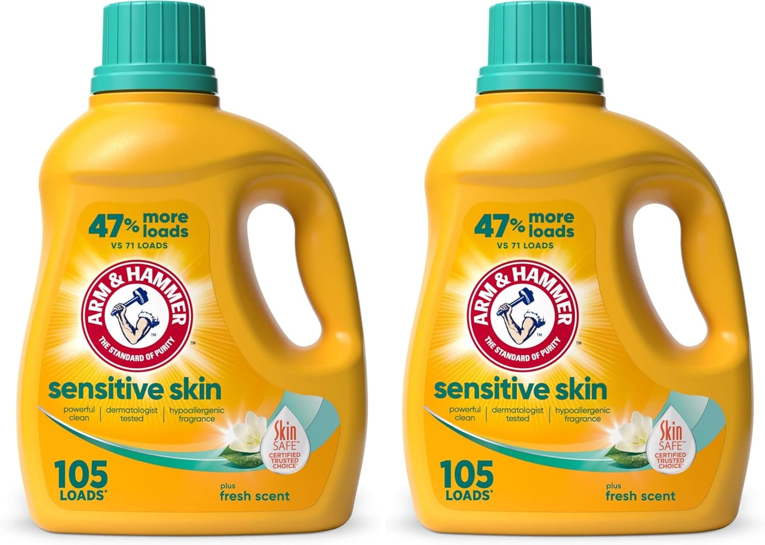 image:imageARM amp HAMMER Sensitive Skin Liquid Laundry Detergent Fresh Scent 105 fl oz 105 LoadsFresh Scent