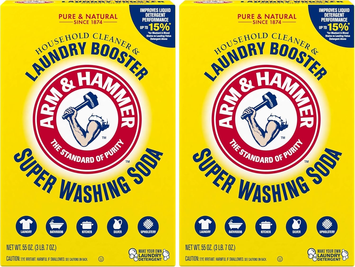 image:imageARM amp HAMMER Super Washing Soda Household Cleaner and Laundry Booster 55 oz BoxMulti