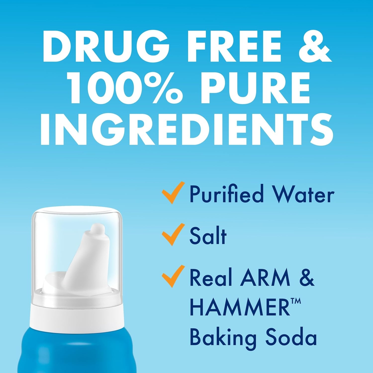 image:imageARM amp Hammer Simply Saline Kids Nasal Mist Saline Spray for Gentle Nasal Congestion Relief 31 Oz