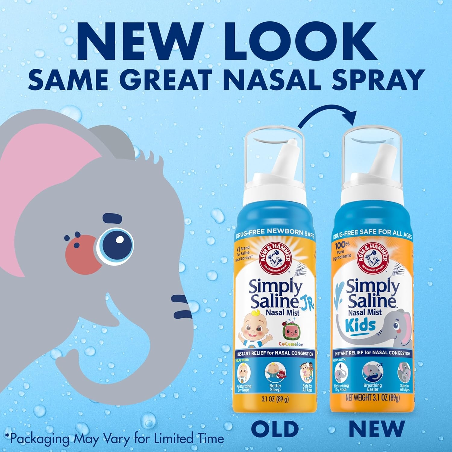 image:imageARM amp Hammer Simply Saline Kids Nasal Mist Saline Spray for Gentle Nasal Congestion Relief 31 Oz